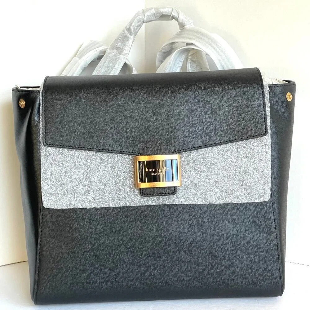 Kate Spade Katy Medium Black Leather Backpack Adjustable Straps